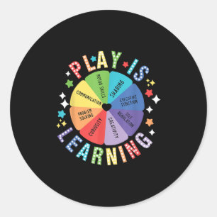Play Is Learning Teacher Back To School First Day Classic Round Sticker