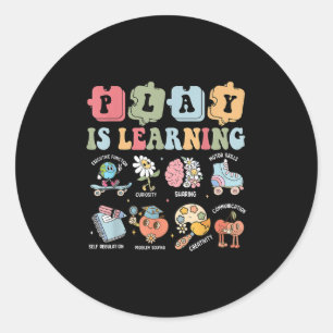 Play Is Learning Teacher First Day Of School Back Classic Round Sticker