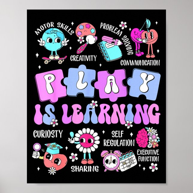 Play is learning teacher first day of school back poster (Front)