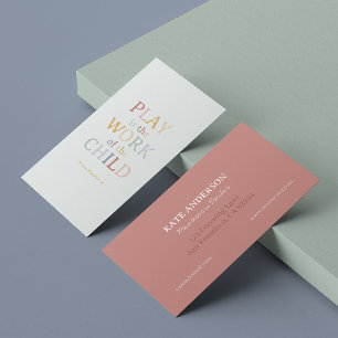 Play is the Work of the Child Maria Montessori Business Card