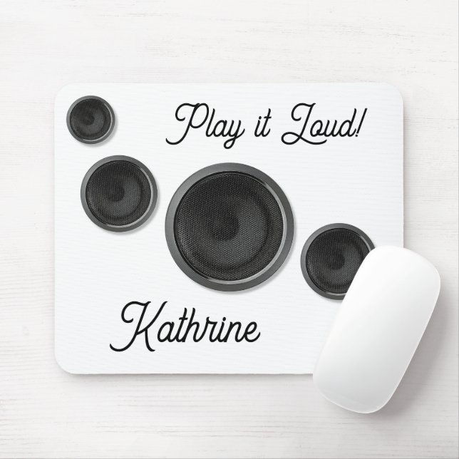 Play it Loud Speakers White Mouse Mat (With Mouse)