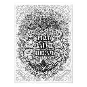 Play laugh dream - Positive Quote´s Photo Print