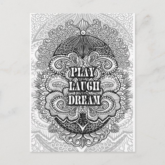 Play laugh dream - Positive Quote´s Postcard (Front)