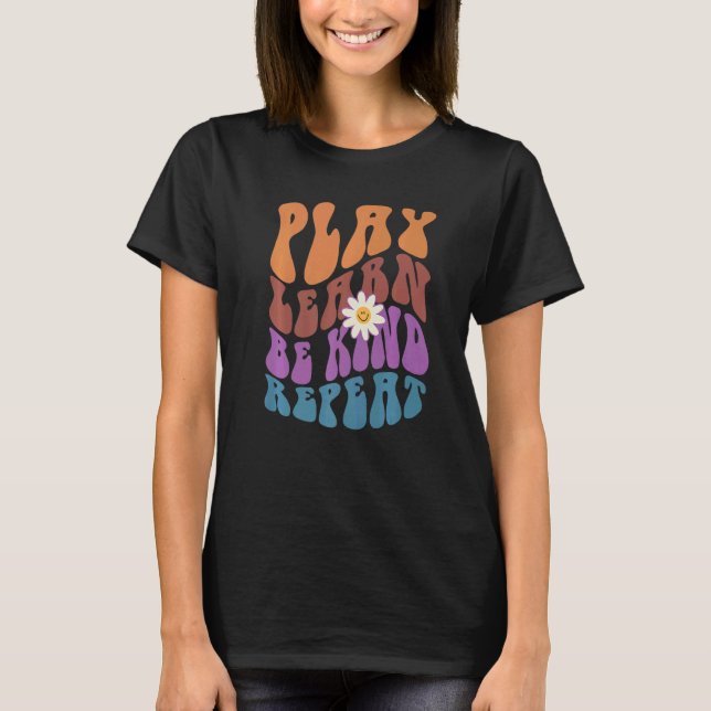 PLAY LEARN BE KIND REPEAT Retro Choose Kindness T-Shirt (Front)
