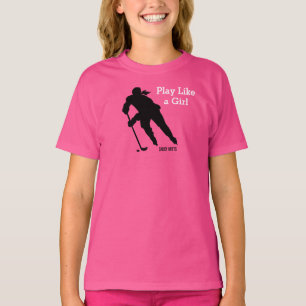 Play Like a Girl Hockey Pink T-Shirt