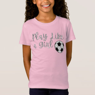 Play Like a Girl Soccer Ball Glitter T-Shirt