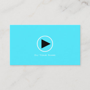 Play logo minimalist elegance sky blue business card