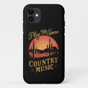 Play Me Some Country Music Western Cowboy Vintage iPhone 11 Case