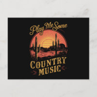 Play Me Some Country Music Western Cowboy Vintage