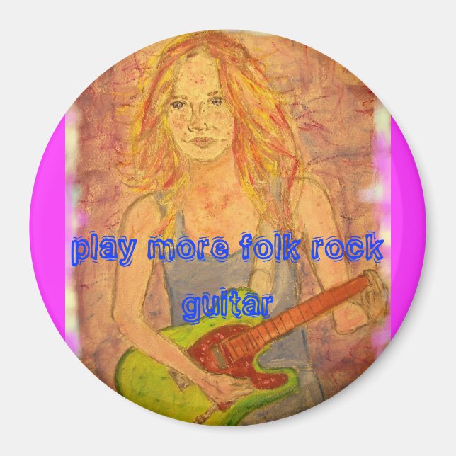 play more folk rock guitar magnet (Front)