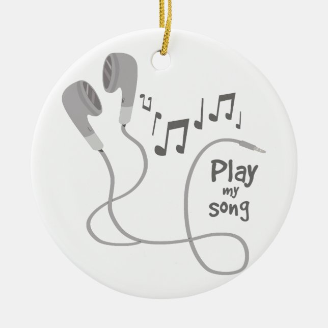 Play My Song Ceramic Tree Decoration (Front)