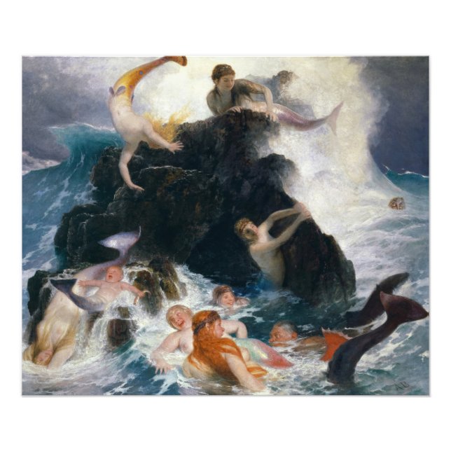 Play of the Nereides, 1886 by Arnold Bocklin Photo Print (Front)
