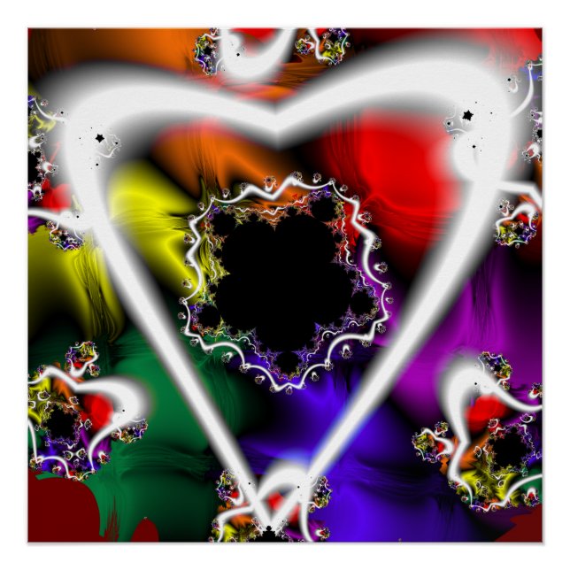 Play | Rainbow Fractal Art Poster (Front)