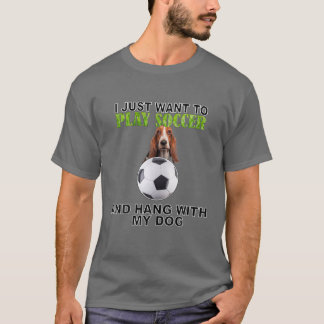 Play Soccer Hang W Dog Bassett Hound T-Shirt