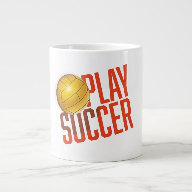 Play Soccer Large Coffee Mug (Front)