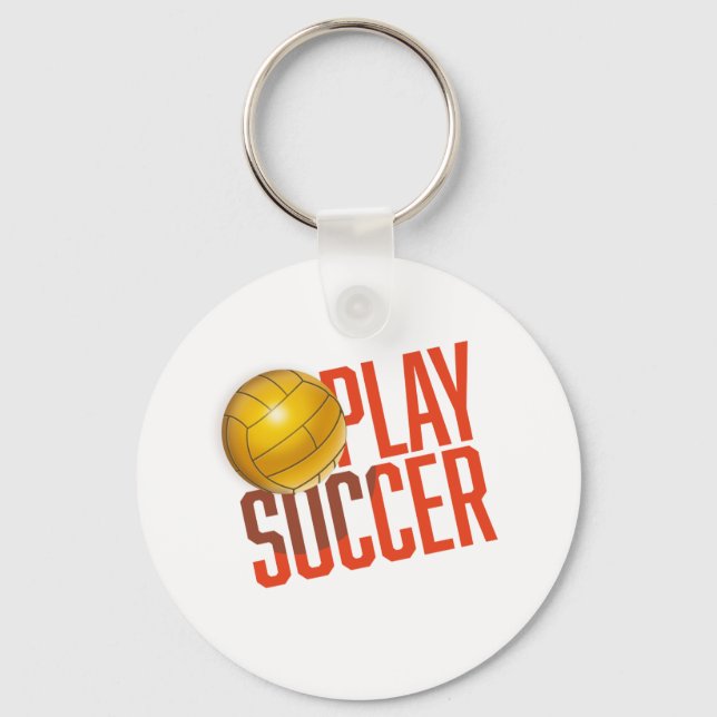 Play Soccer T-Shirt Key Ring (Front)