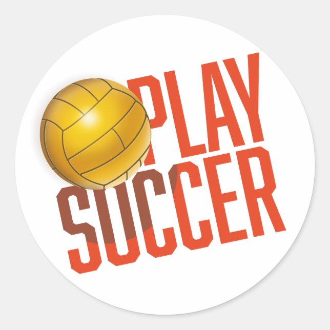 Play Soccer Throw Pillow Classic Round Sticker (Front)