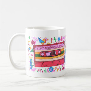 Play Something Cool Music Mixtape Art Slogan Coffee Mug