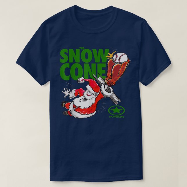 Play Strong SANTA SNOW CONE BASEBALL  T-Shirt (Design Front)