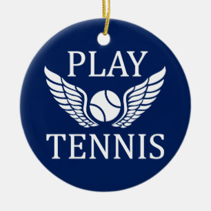 Play tennis ceramic tree decoration