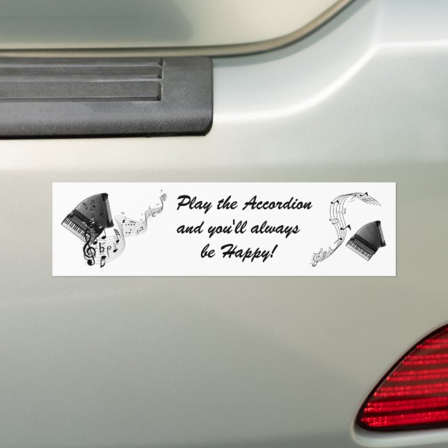 Play the Accordion Bumper Sticker (On Car)