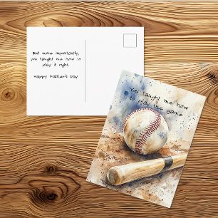 Play the Game Baseball Father's Day Postcard
