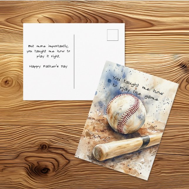 Play the Game Baseball Father's Day Postcard (Creator Uploaded)