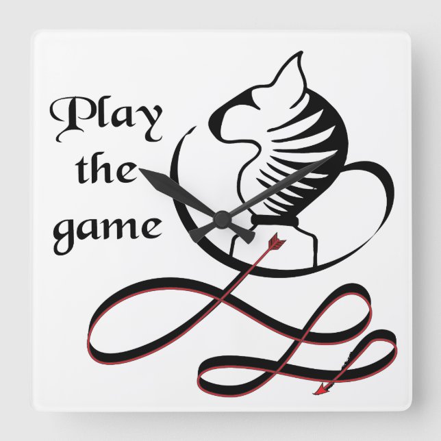 Play the GAME Bull Terrier Square Wall Clock (Front)