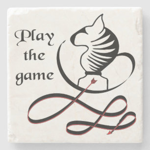Play the GAME Bull Terrier Stone Coaster