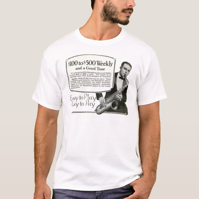 Play the Saxophone vintage ad T-Shirt (Front)
