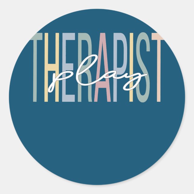 Play Therapist Boho Play Therapy  Classic Round Sticker (Front)