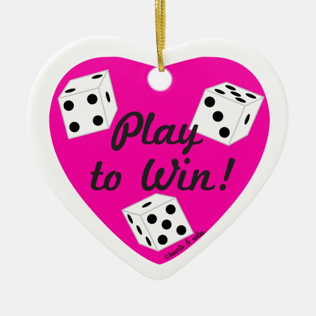 Play to Win Heart Ornament (Front)