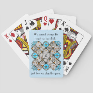 Play What's Dealt with Geometric Doodle in Blue Playing Cards