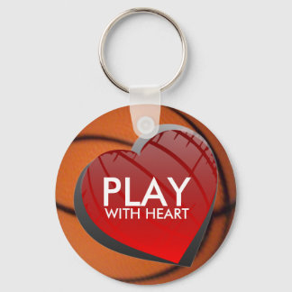 Play With Heart Basketball Keychain
