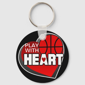 Play With Heart Basketball Keychain