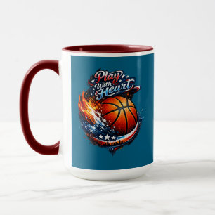 Play With Heart Basketball Motivational Combo Mug