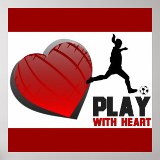 Play With Heart Girls Soccer Poster