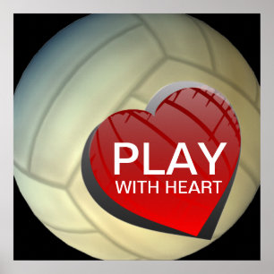 Play With Heart Girls Volleyball Poster