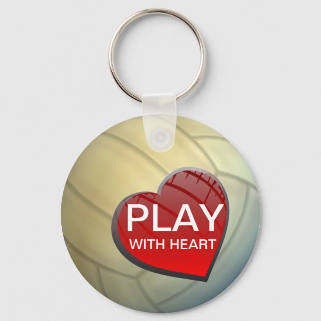Play With Heart Volleyball Keychain (Front)