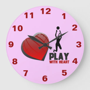 Play With Heart Volleyball Wall Clock