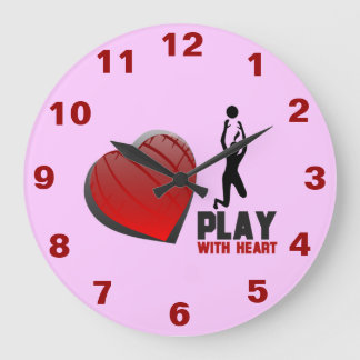 Play With Heart Volleyball Wall Clock