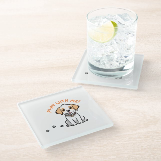 Play With Me Glass Coaster (Angled)