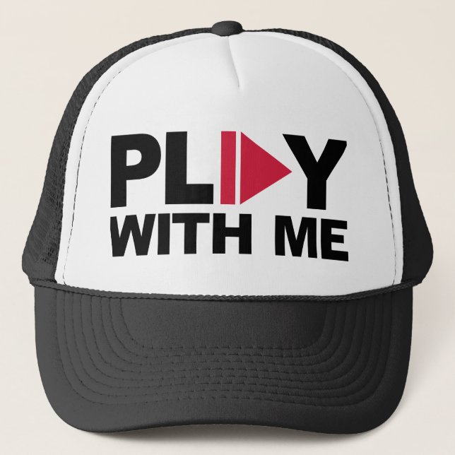 Play with me music trucker hat (Front)