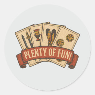 Play with Passion – Vintage Briscola Card Game Classic Round Sticker