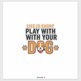 Play With Your Dog Funny Vintage Engraving Design_