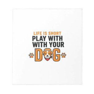 Play With Your Dog Funny Vintage Engraving Design_ Notepad