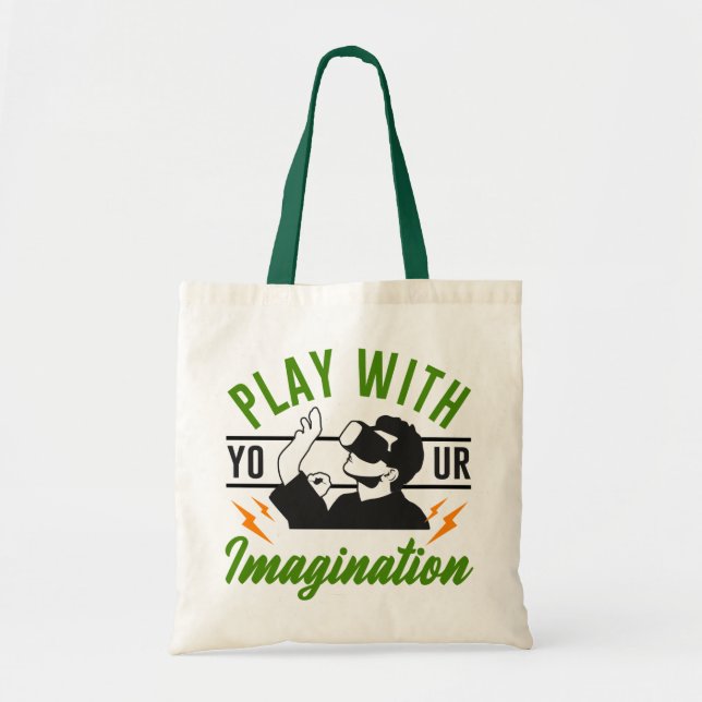 Play with your imagination gaming  tote bag (Front)