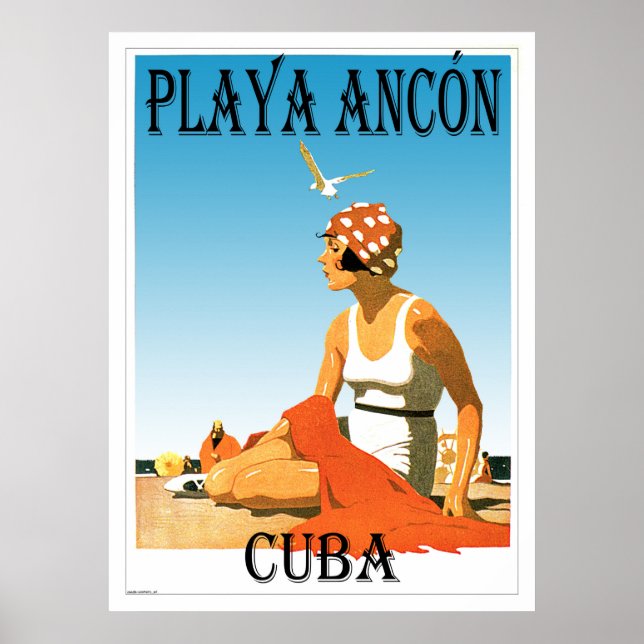 Playa Ancon Cuba Vintage 1920s Poster (Front)