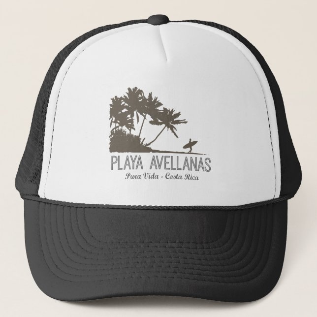 Playa Avellanas Costa Rica Surfing Surfer Trucker Hat (Front)