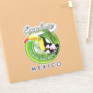 Playa Balandra Mexico retro logo
